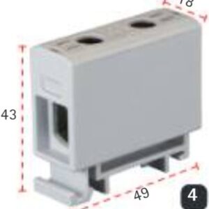 Koblingsstykker, KV 1X50 GRÅ AL/CU DIN - Bilde 2
