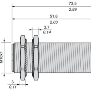 Induktiv tilstedeværelsesensor XS, induktiv sensor XS6 M18, L74mm, messing, Sn8mm, 12...48 VDC, M12 - Bilde 2