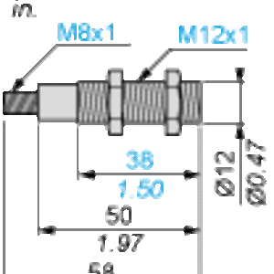 Ultralydsensor sylindrisk M12, Sn 0.1 m, NO, M8 connector - Bilde 4