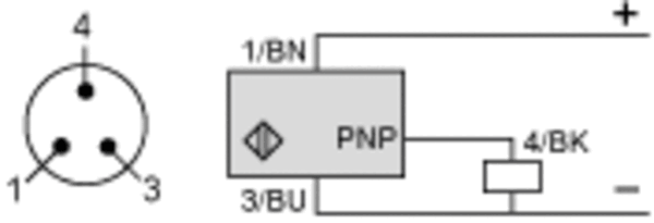 Ultralydsensor sylindrisk M12, Sn 0.1 m, NO, M8 connector