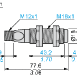 ultralydsensor sylindrisk M18 Sn 0,5 m NO M12 tilkobling - Bilde 2