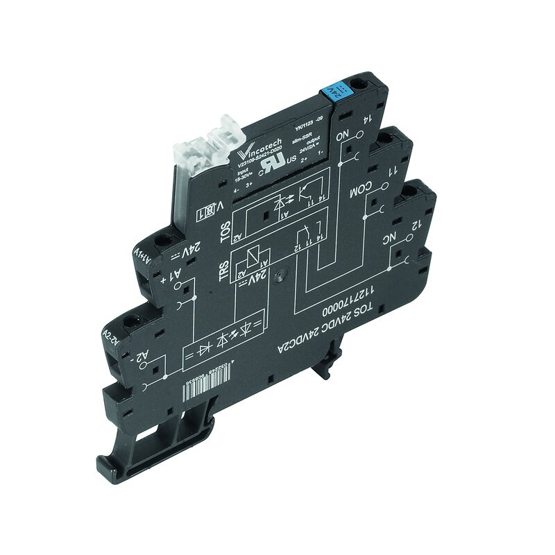 Releer og analoge skiller, Solid State, TOS 12VDC 230VAC 1A - Bilde 1
