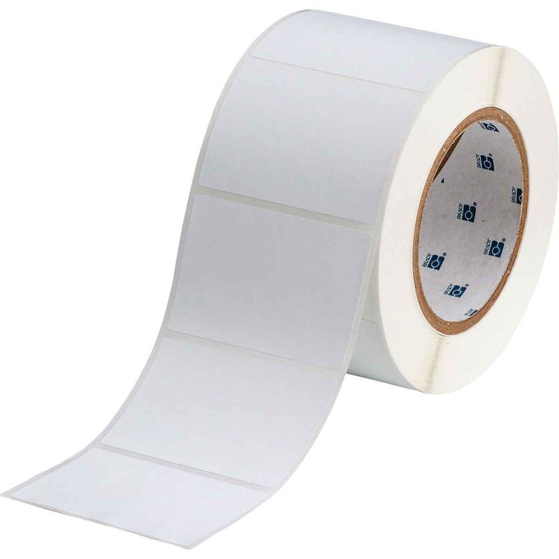 Etiketter til maskin, METALL.POLY.76,2X50,8MM SØLV R/1000 - Bilde 1
