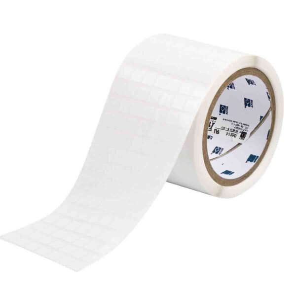Etiketter til maskin, STATIC.DIS.POLY 9,53X9,53 HVIT R/10000
