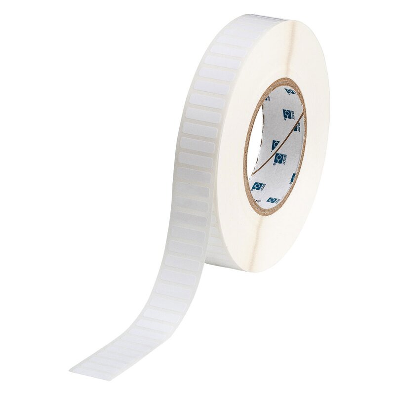 Etiketter til maskin, STAT.POLYESTER 6,35X22,86 HVIT R/10000_THT-49-473-10 - Bilde 1