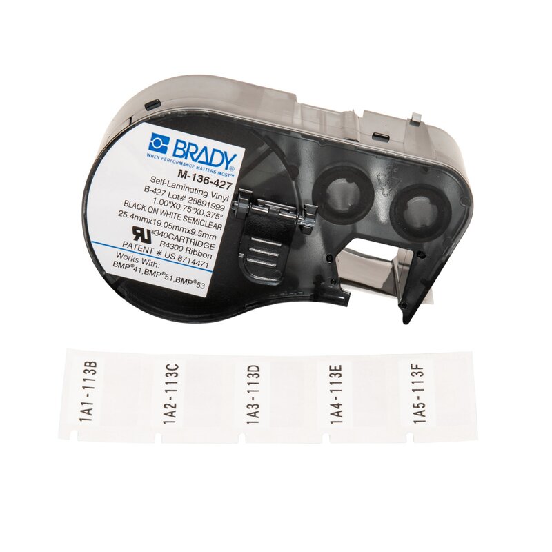 Ledningsmerker til maskin, M-136-427 Self-laminating Vinyl Wire and Cable Labels - Bilde 1