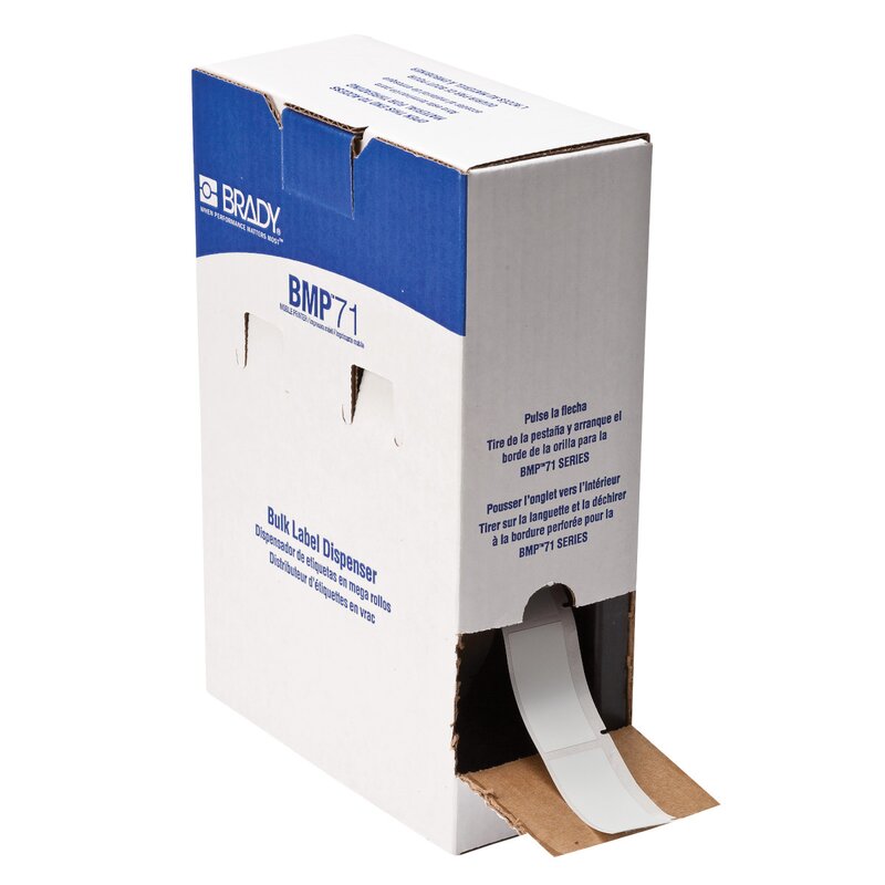 Ledningsmerker til maskin, SELV.LAM F/BMP71 25,4X63,5 HVIT R/1000/M710 - Bilde 1