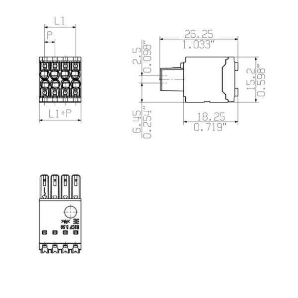 Pluggbare, KONTAKTER B2CF 3.50/16/180 SN BK BX