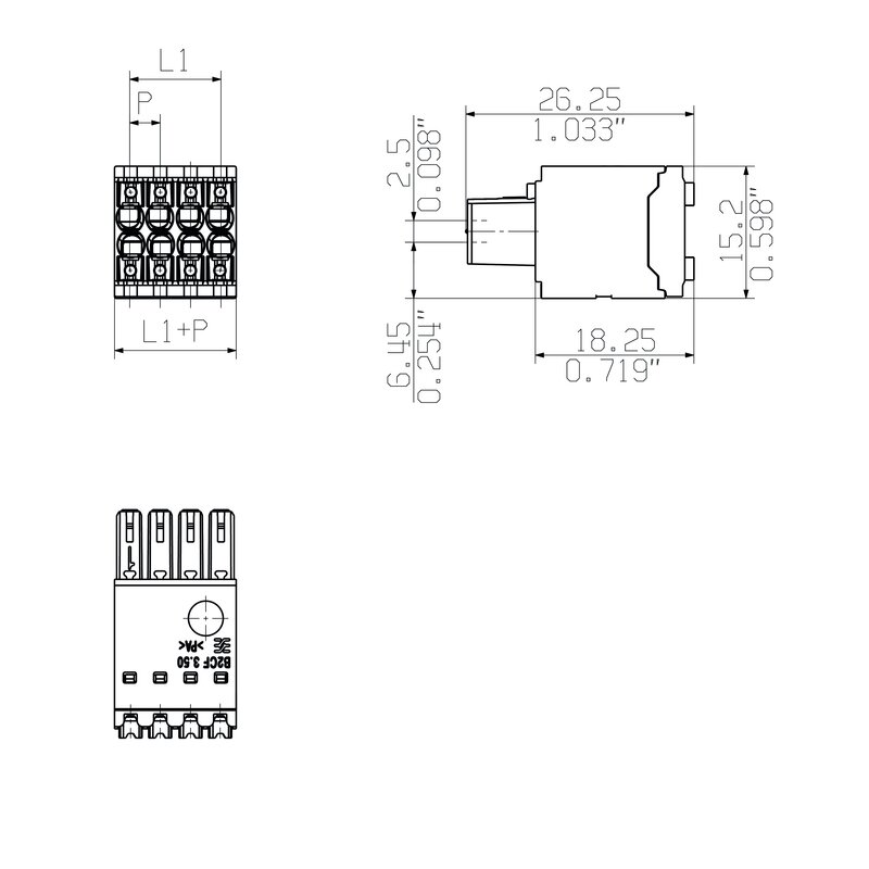 Pluggbare, KONTAKTER B2CF 3.50/16/180 SN BK BX - Bilde 3