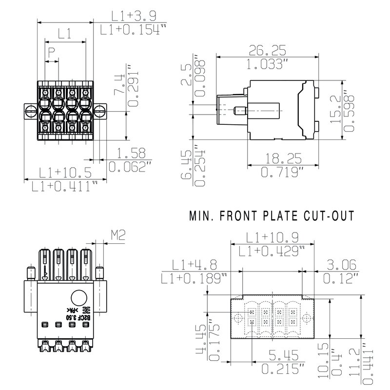 Pluggbare, KONTAKTER B2CF 3.50/20/180F SN OR BX - Bilde 3