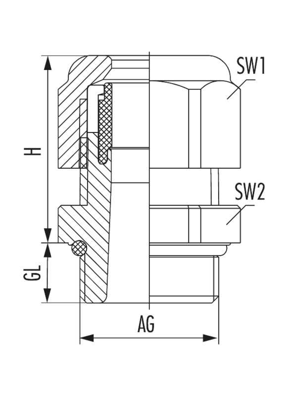 Nippel, EX PLAST M12X1,5 Ø3-6,5 MM BLÅ/SORT HSK-K-EX-ACTIVE