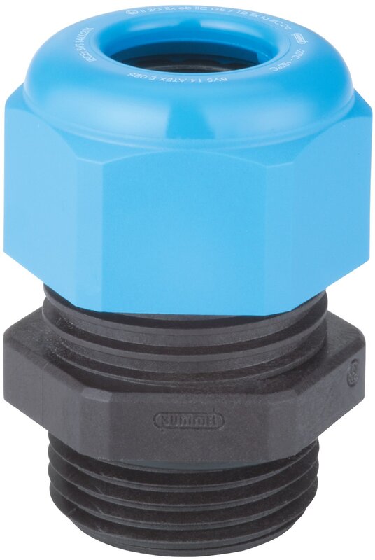 Nippel, EX PLAST M40X1,5 Ø22-32 MM BLÅ/SORT HSK-K-EX-ACTIVE