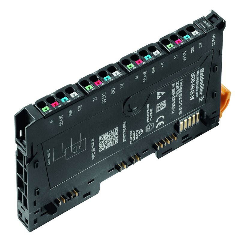 IO-Modul, UR20-4AI-UI-16, 4 ANALOGE INNGANGER, 16 BIT, 0..20mA/0-10V - Bilde 1