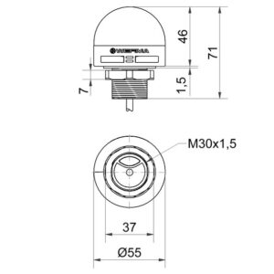 Lyd, LED Lampe med lyd, MC55 RGB Blinking Buzzer Cable 10-30VDC - Bilde 2