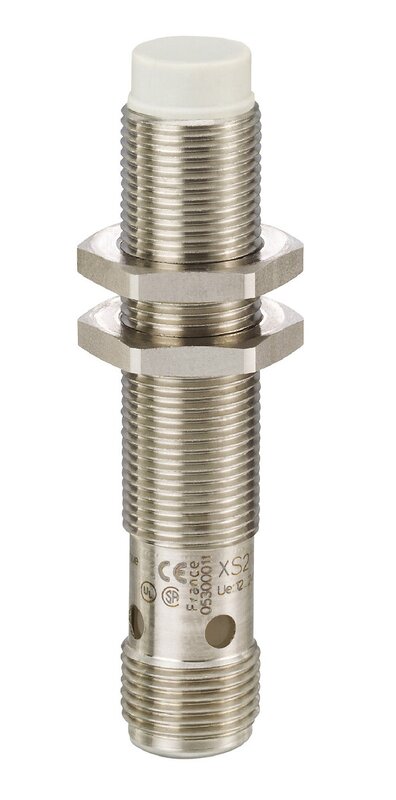 Induktiv tilstedeværelsesensor XS, induktiv sensor XS6 M12, L66 mm, messing, Sn7 mm, 12...48 VDC, M12