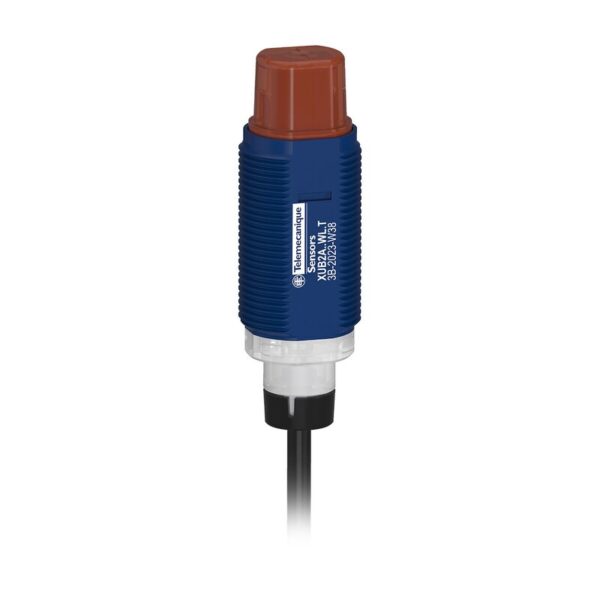 FOTOELEKTRISK SENSOR SYLINDRISK PLASTVINKEL GJENNOM STRÅLESENDER SN15M KABEL 2M 24V