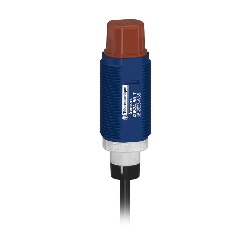 FOTOELEKTRISK SENSOR SYLINDRISK PLASTVINKEL GJENNOM STRÅLESENDER SN15M KABEL 2M 24V - Bilde 1
