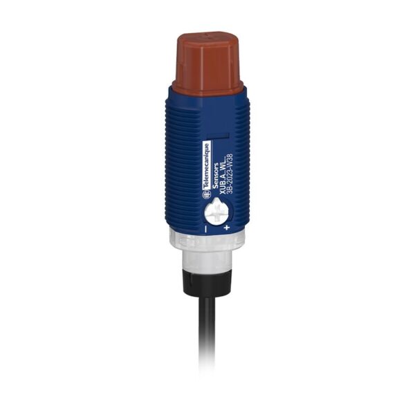 FOTOELEKTRISK SENSOR SYLINDRISK PLASTVINKEL BAKGRUNNSDEMPING SN0,3M NPN INGEN NC-KABEL 2M 24V