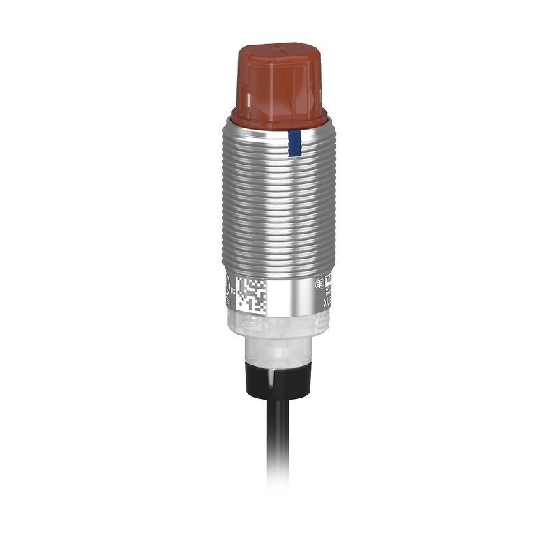 FOTOELEKTRISK SENSOR SYLINDRISK METALLVINKEL GJENNOM STRÅLESENDER SN15M KABEL 2M 24V - Bilde 1