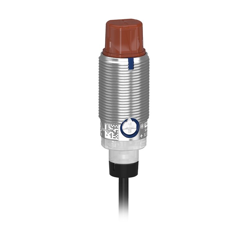 FOTOELEKTRISK SENSOR SYLINDRISK METALLVINKEL GJENNOM-STRÅLE MOTTAKER SN15M PNP NO NC-KABEL 2M 24V - Bilde 1