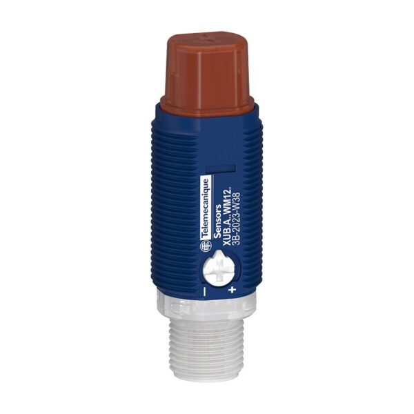 FOTOELEKTRISK SENSOR SYLINDRISK IOLINK PLASTVINKEL GJENNOM STRÅLEMOTTAKER SN15M PNP/NPN NO/NC-KONTAKT M12 24V