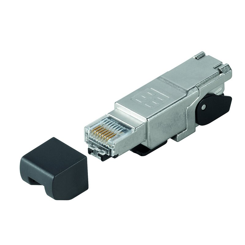 Nettverk OT, Plugger og kontakter, ETHERNET KONNEKTOR, VERKTØYFRI, RJ45, CAT.6, RETT - Bilde 1