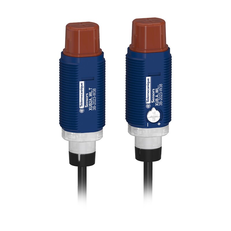 FOTOELEKTRISK SENSOR SYLINDRISK PLASTVINKEL GJENNOMSTRÅLESYSTEM SN15M NPN NO NC KABEL 2M 24V - Bilde 1
