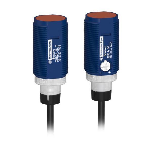FOTOELEKTRISK SENSOR SYLINDRISK PLAST GJENNOMSTRÅLESYSTEM SN15M NPN NO NC-KABEL 2M 24V