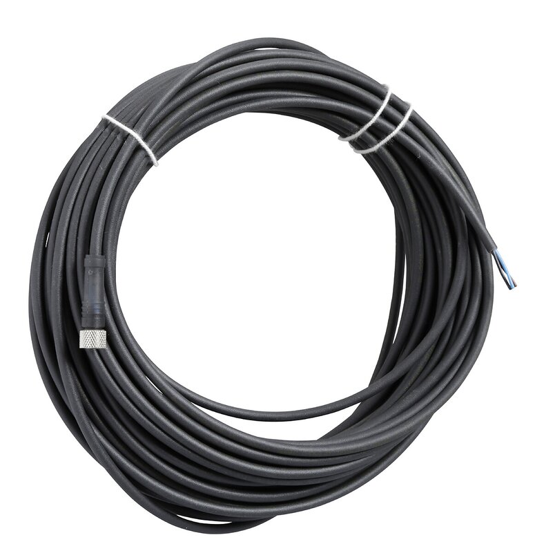 HUNN M8 3-PINS STRAIGT FORHÅNDSKOBLET TIL 15 M PUR-KABEL - Bilde 1