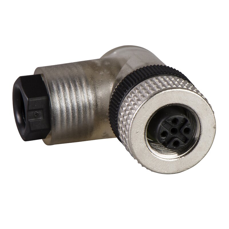 Albuekontakt, Hunn, M12, 4-pins, Kablenippel PG7 - Bilde 1
