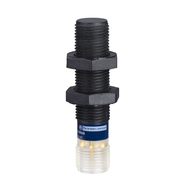 Induktiv sensor XS4 sylindrisk M12 Sn 4 mm og tilkobling til r
