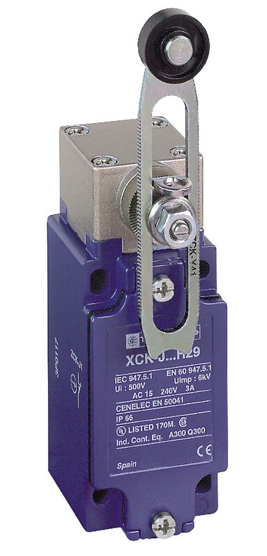 Endebryter, XC Standard, XCKJ, termoplastisk plast rullespak var. lengde, 1NC+1 NO, snap, Pg13