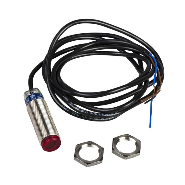 FOTOSENSOR CYL METAL MAT TRANS 12 24 V DC PNP NONC KABEL 2M