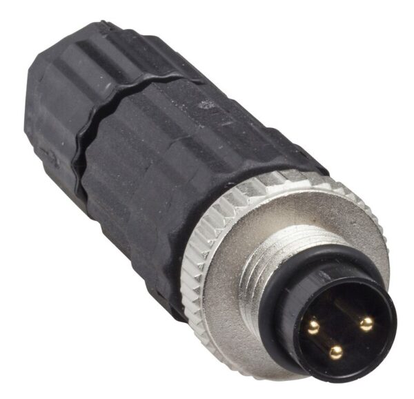 hann, M8, 3-pins, rett konnekt til høyre kabelgjertel M9,5 x 1