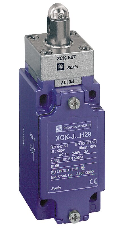 Endebryter, XC Standard, XCKJ, stålrullestempel forsterket, 1NC+1 NO, snap, M20