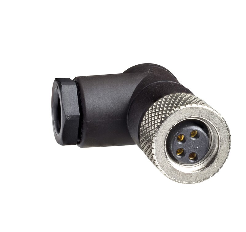 kvinne, M8, 4-pins, albueformet konnekt til r-kabelkjertelen M9,5 x 1 - Bilde 1