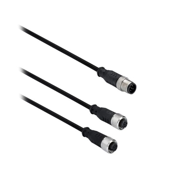 Y-M12 5-POLS SPLITTER-EMITTER FOR SIKKERHETSLYSGARDIN INTEGRERT DEMPING