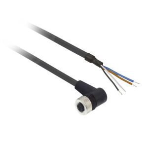 Forhåndskoblet kontakt XZ, albueformet hunn, M12, 4 pinner, kabel PUR 20 m - Bilde 1