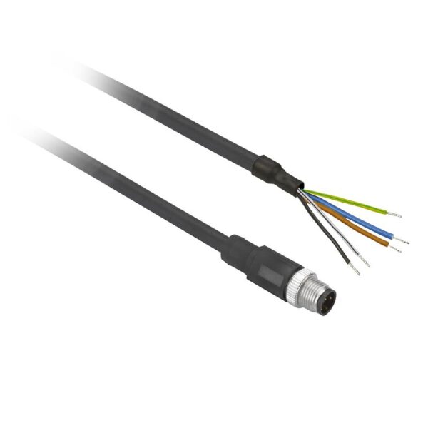 Forhåndskoblet kontakt XZ, rett hann, M12, 5 pinner, kabel PUR 5 m
