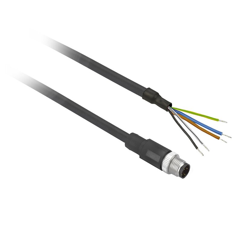 Forhåndskoblet kontakt XZ, rett hann, M12, 5 pinner, kabel PUR 5 m - Bilde 4