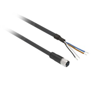 Forhåndskoblet kontakt , PVC, Hunn, M12, 4 PINNER, RETT, 5M - Bilde 1