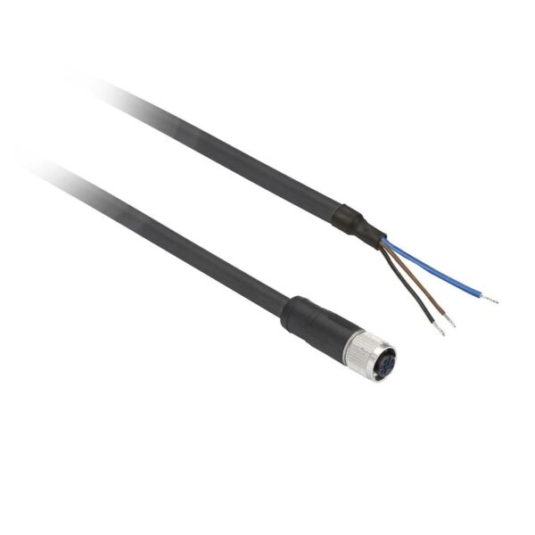 HUNN, OG 8 MM, 3-PINS, RETT FORKOBLET CONNEC TIL R-KABEL 5 M