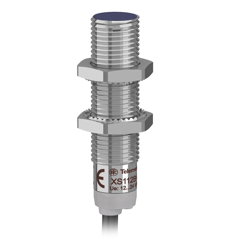 INDUKTIV SENSOR CYLIND DIA 12 PNP NR. 1224V FLUSH SN 4MM KABEL 2M - Bilde 1