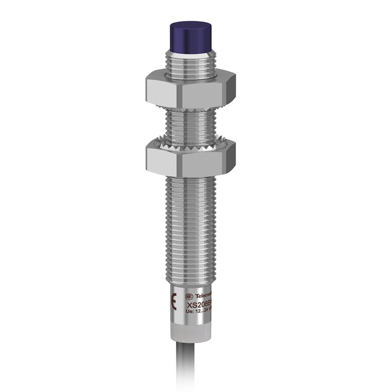 INDUKTIV SENSOR SYLINDRISK M8 12 24V DC PNP INGEN 3-LEDNINGER IKKE-FLUSH 5M - Bilde 1