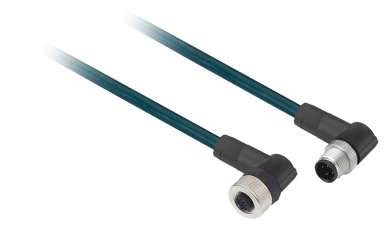 FORLENGELSESLEDNING M12 RETT M12 ALBUE 4 KONTAKTER IP67 5M PUR-KABEL - Bilde 1