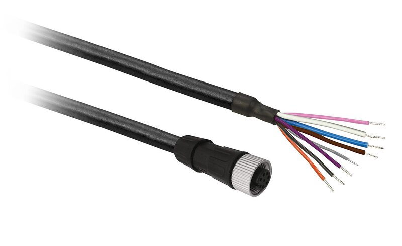 Forhåndskoblet kontakt XZ, rett hunn, M12, 8 pinner, kabel PUR 10 m - Bilde 3