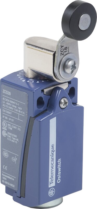 Endebryter, Endebryter XC Standard, XCKD, termoplastisk rullespak, 1NC+1 NO, snap, M16