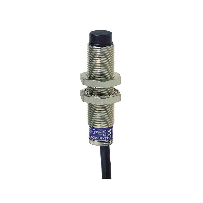 INDUKTIV SENSOR SYLINDRISK M12 12 24V DC NPN NO 3 LEDNINGER IKKE-FLUSH 2M - Bilde 1