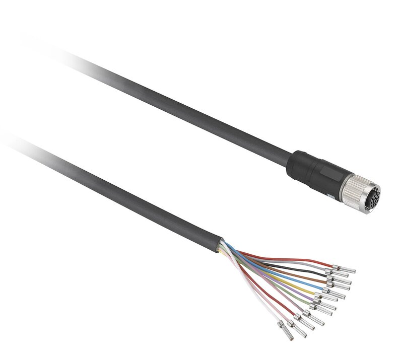 KONTAKT M12 FEMAL SKJERMET 12 LEDERE, RETT 5M - Bilde 1