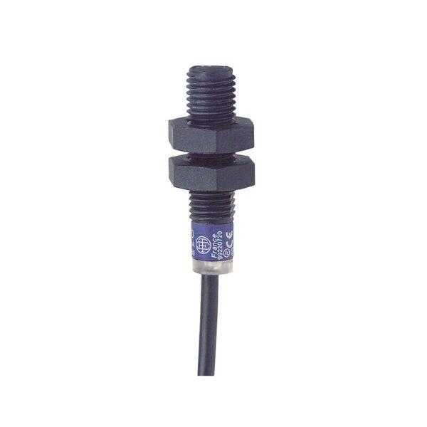 Induktiv tilstedeværelsesensor XS, induktiv sensor XS4 M8, L33 mm, PPS, Sn2,5 mm, 12...24 VDC, kabel 2 m